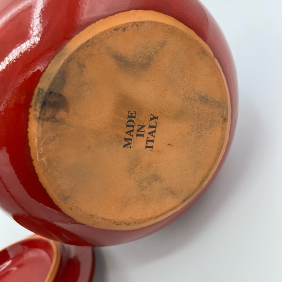 De Silva Fabrique En Italie Terracotta Bean Pot Cookware 2 1/2 Quarts Red Glazed - Picture 4 of 8
